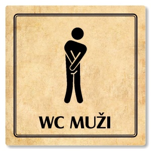 WC muži, 100x100mm, pergamen, Utah